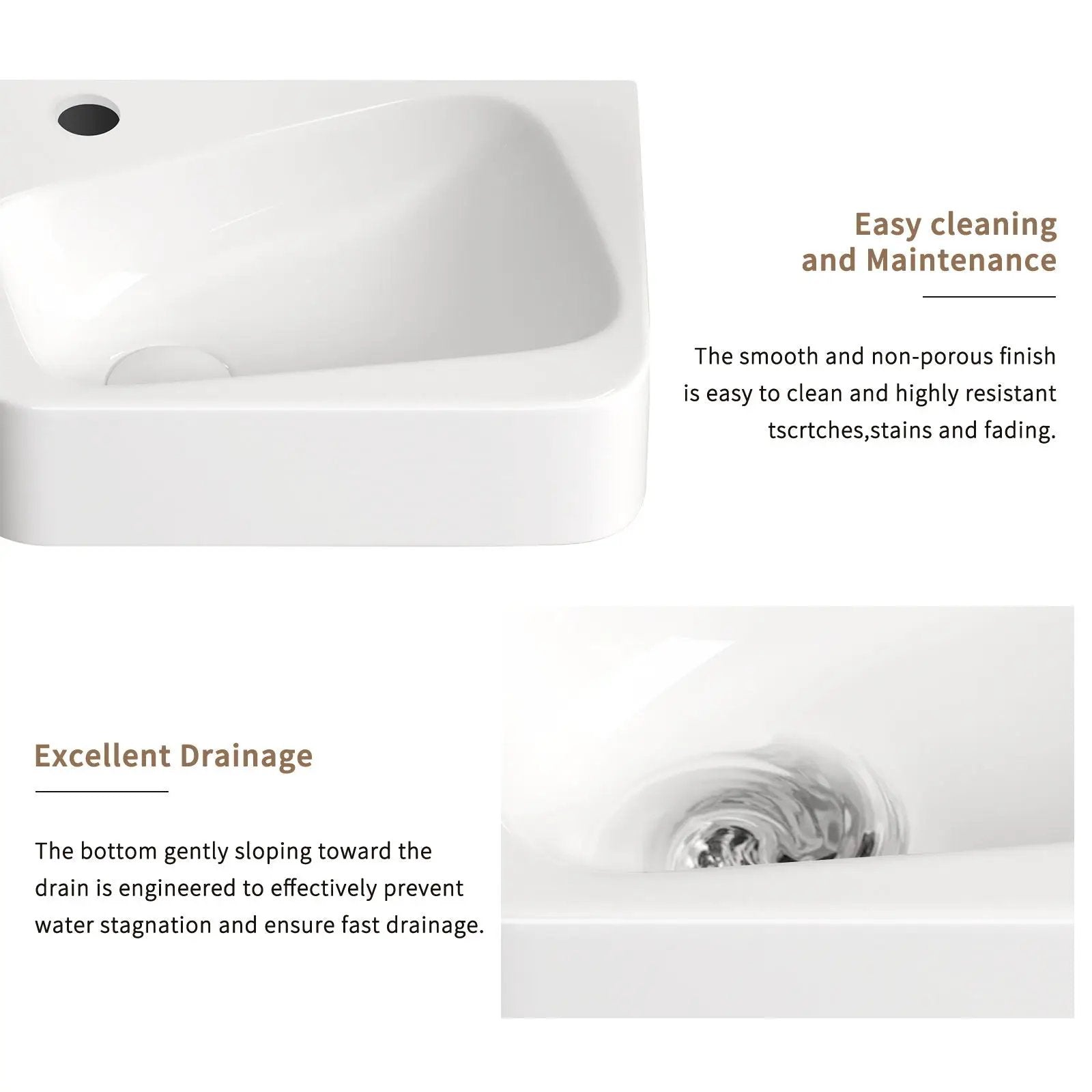Wall Mounted Rectangle Vessel Sink With Faucet & Drain - Milk White by HouseOfZazla
