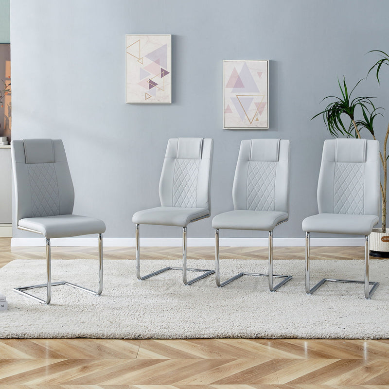 Modern Dining Chairs With Padded Seat, Metal Legs by Unique Piece Furniture