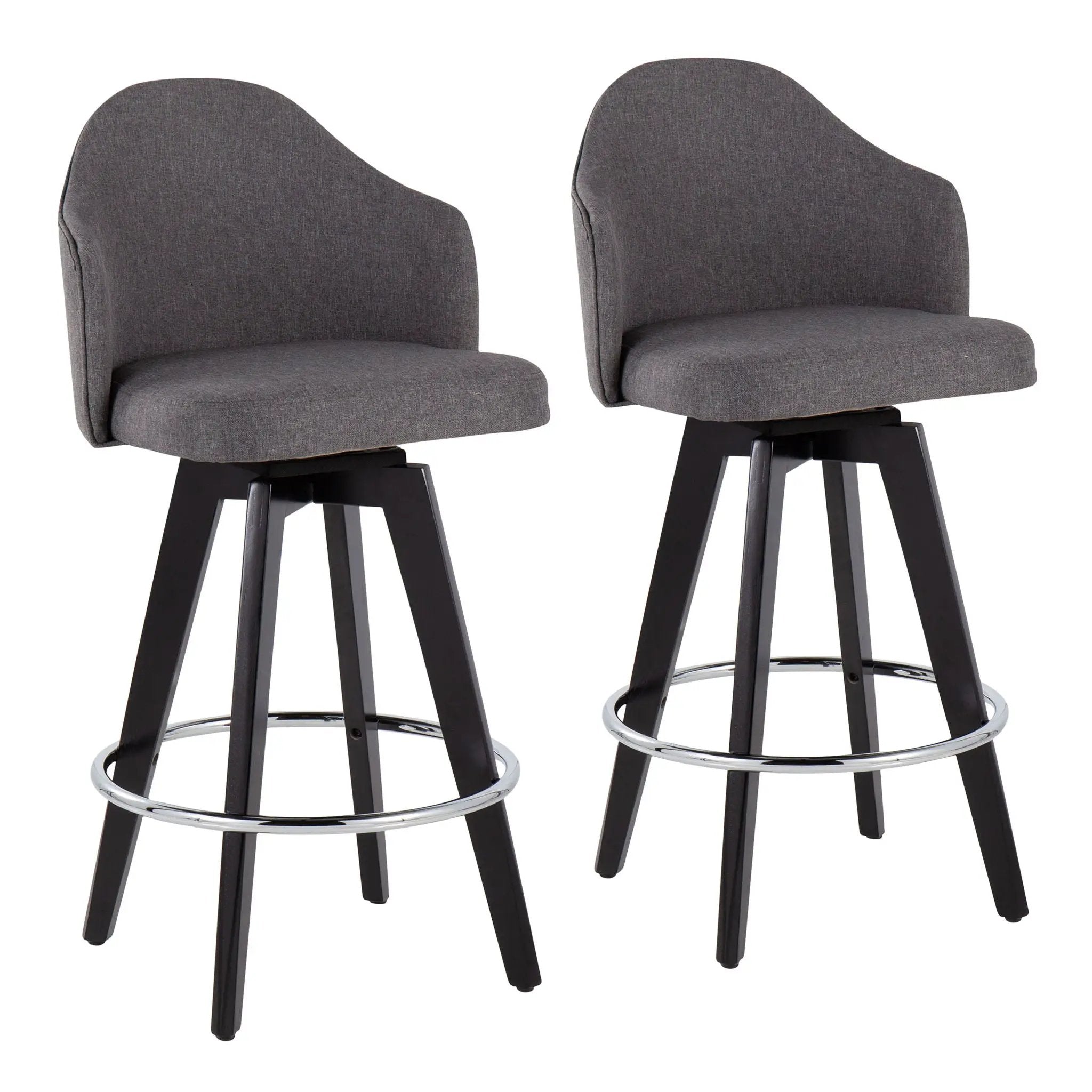 Ahoy - Contemporary Fixed Height Counter Stool With Round Footrest (Set of 2) by HouseOfZazla