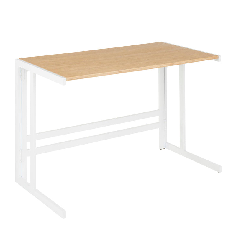 Roman - Industrial Office Desk - White / Natural by HouseOfZazla