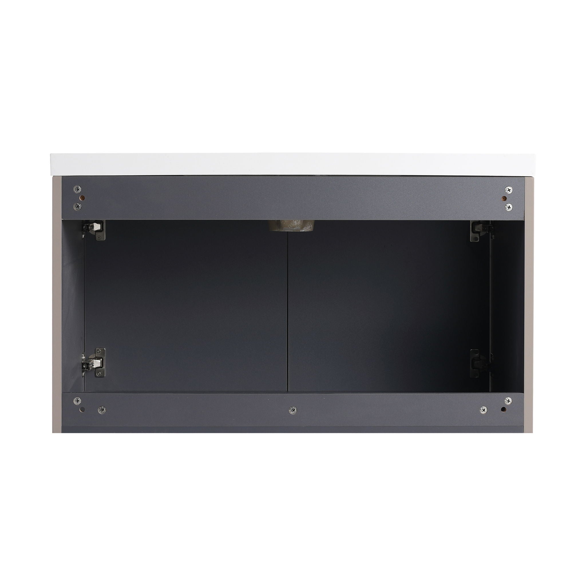 Contemporary Wall Mounted Bathroom Vanity With Resin Double Sink by HouseOfZazla