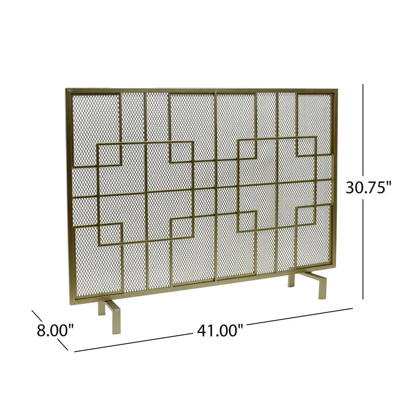 Dorothy Modern Single Panel Iron Fire Screen by HouseOfZazla