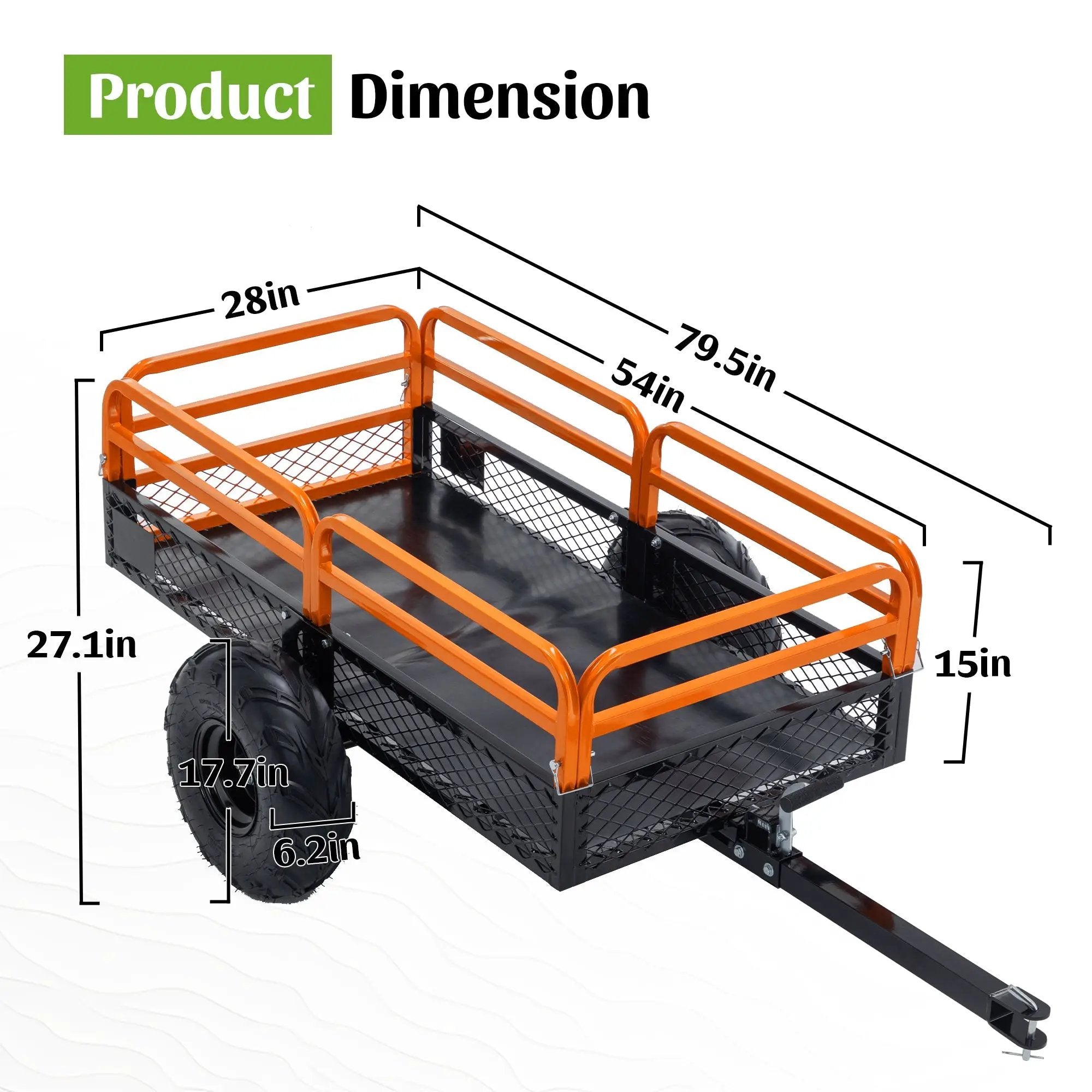 1500LBS Capacity 15 Cubic Feet Dump Cart Trailer by HouseOfZazla