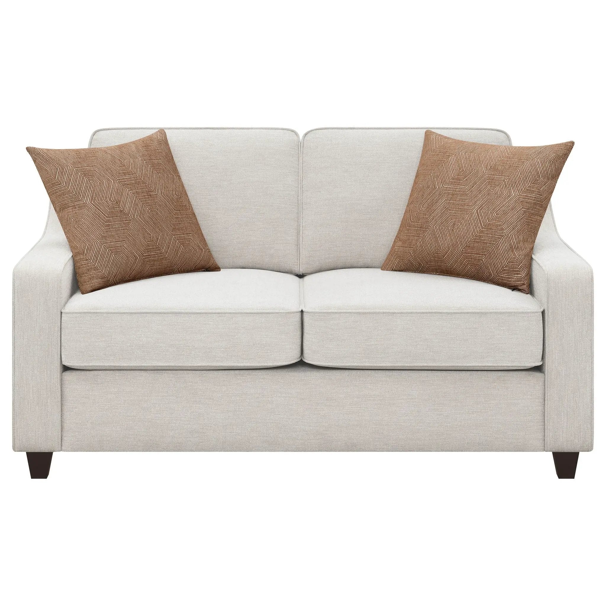 Mahaffey - 2 Piece Track Arm Living Room Set - Beige by HouseOfZazla
