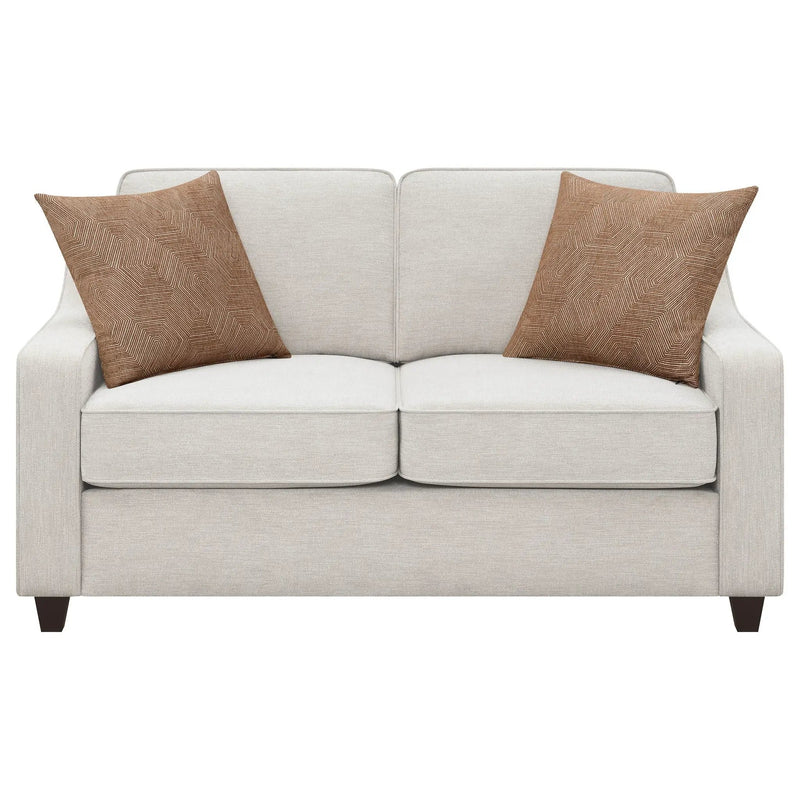 Mahaffey - 2 Piece Track Arm Living Room Set - Beige by HouseOfZazla