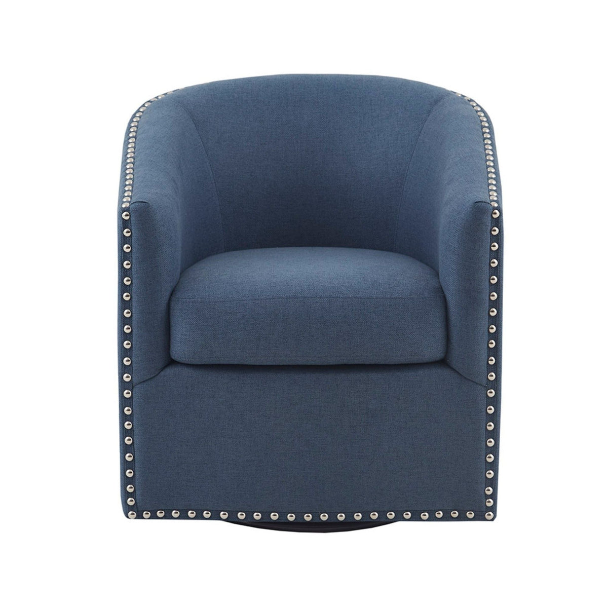 Luxurious Swivel Chair with 360 Degree Rotation and Nailhead Trim - Pearl Silver, photo 4 of 40