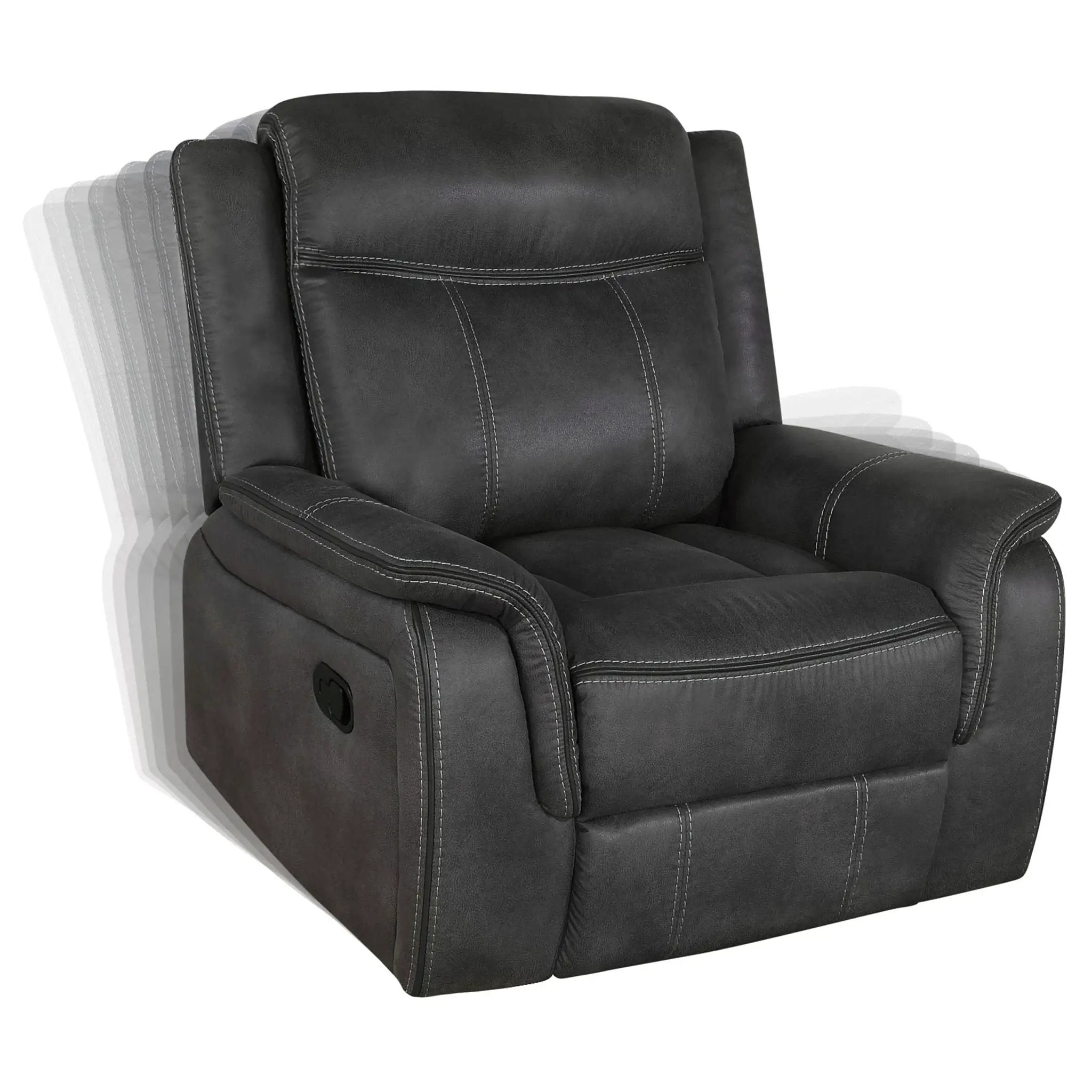 Lawrence 3-piece Upholstered Reclining Sofa Set Charcoal by Unique Piece Furniture