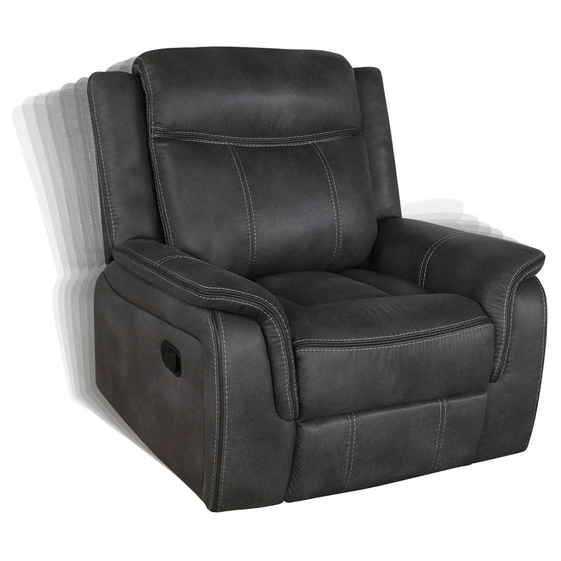 Lawrence 3-piece Upholstered Reclining Sofa Set Charcoal by Unique Piece Furniture