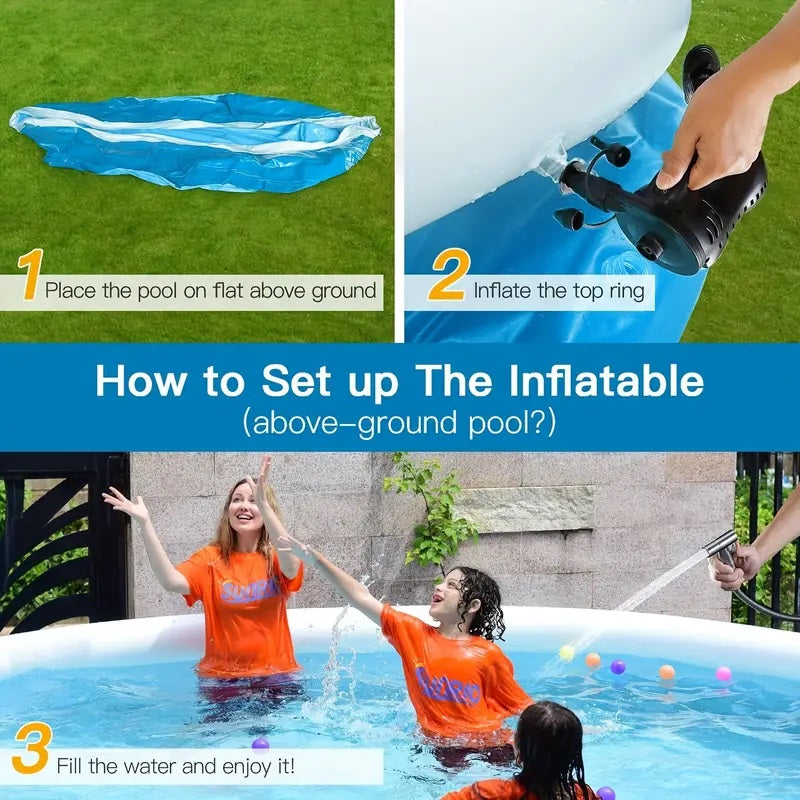 Inflatable Swimming Pool 244" x 63" Butterfly Design by HouseOfZazla