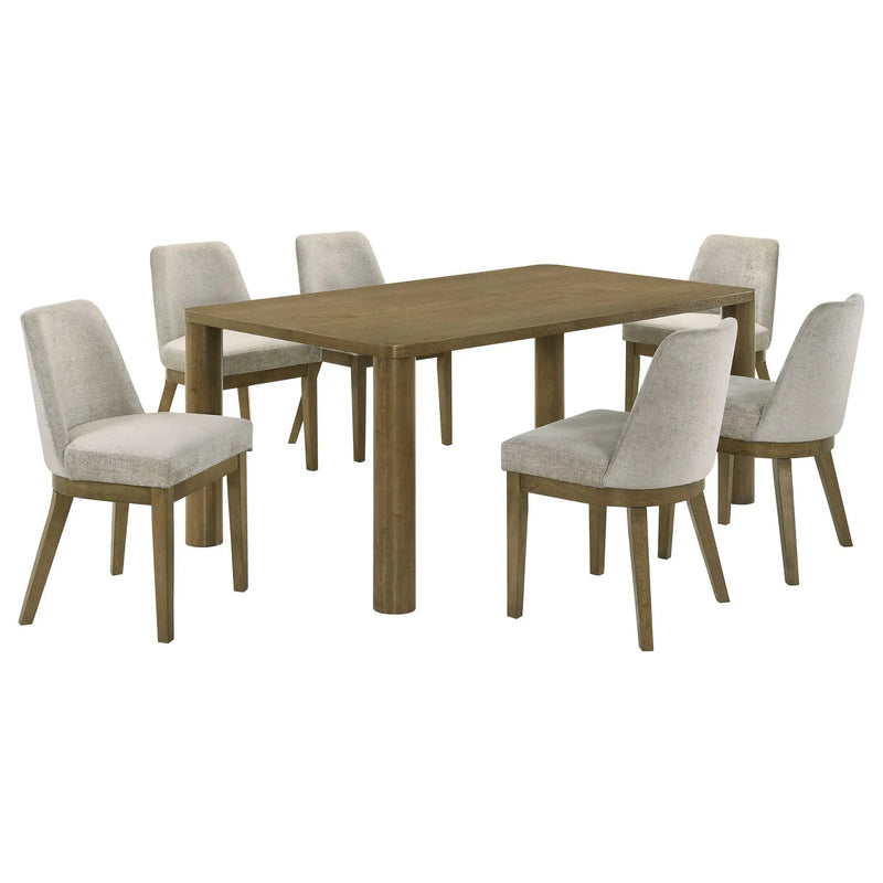 Castlewood 7-piece 71-inch Rectangular Dining Set Brown Oak by Unique Piece Furniture