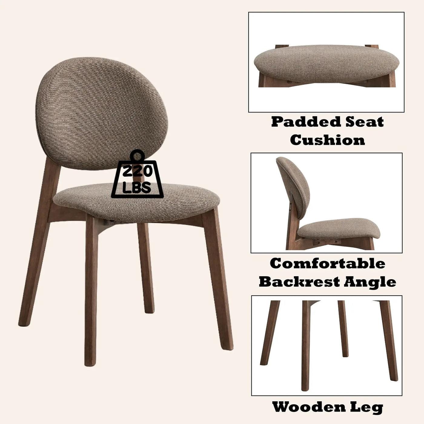 Hadasa Side Chair, Elegant Upholstery (Set of 2) by HouseOfZazla