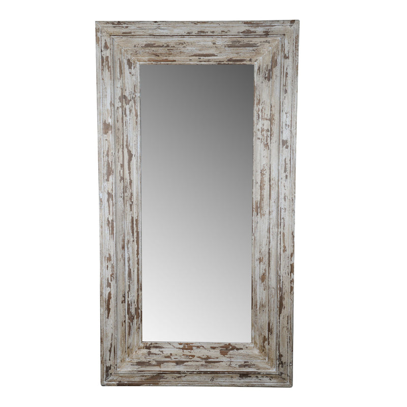 Full Length Rectangle Floor Mirror with Distressed Wood Frame - Brown, photo 4 of 8