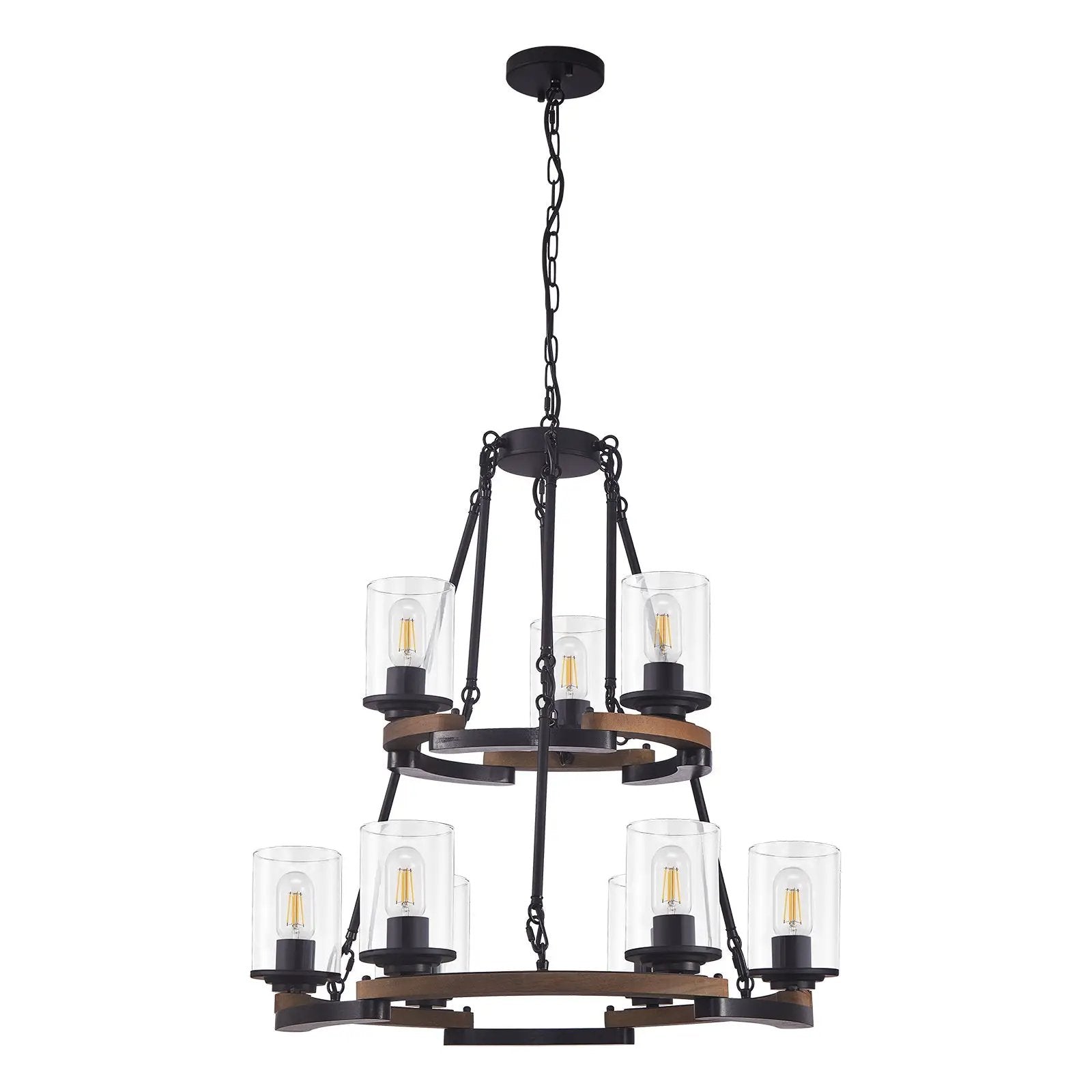 9-Light Vintage Wagon Wheel Chandelier by HouseOfZazla