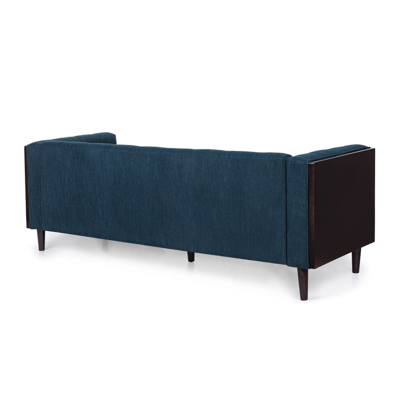 Contemporary Mid-Century Charm 3 Seater Sofa With Button Tufted Waffle Stitching by HouseOfZazla