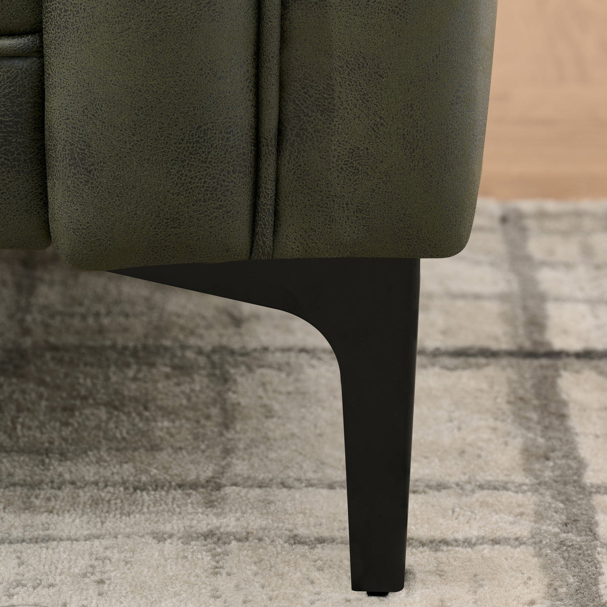 83" Tech Fabric Sofa with Metal Legs, 3 Seater Modern Upholstered Sofa - Green, photo 6 of 8