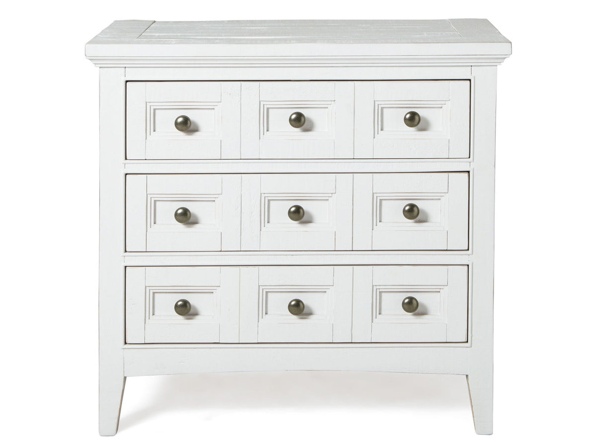 Heron Cove - Relaxed Traditional Chalk White Three Drawer Nightstand - Chalk White, photo 6 of 7