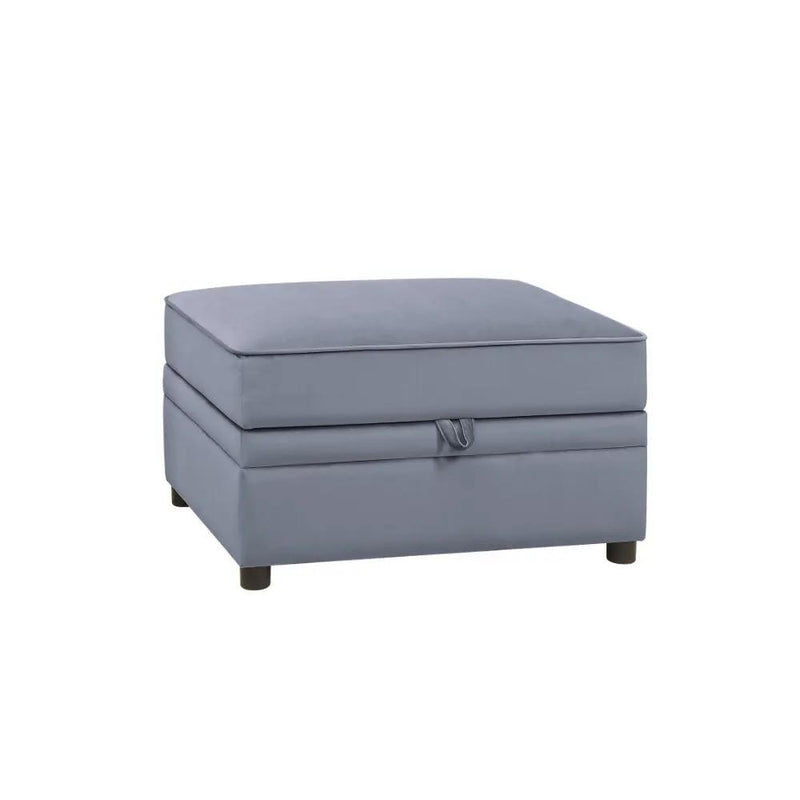 Bois II - Ottoman With Storage - Gray Velvet by Unique Piece Furniture