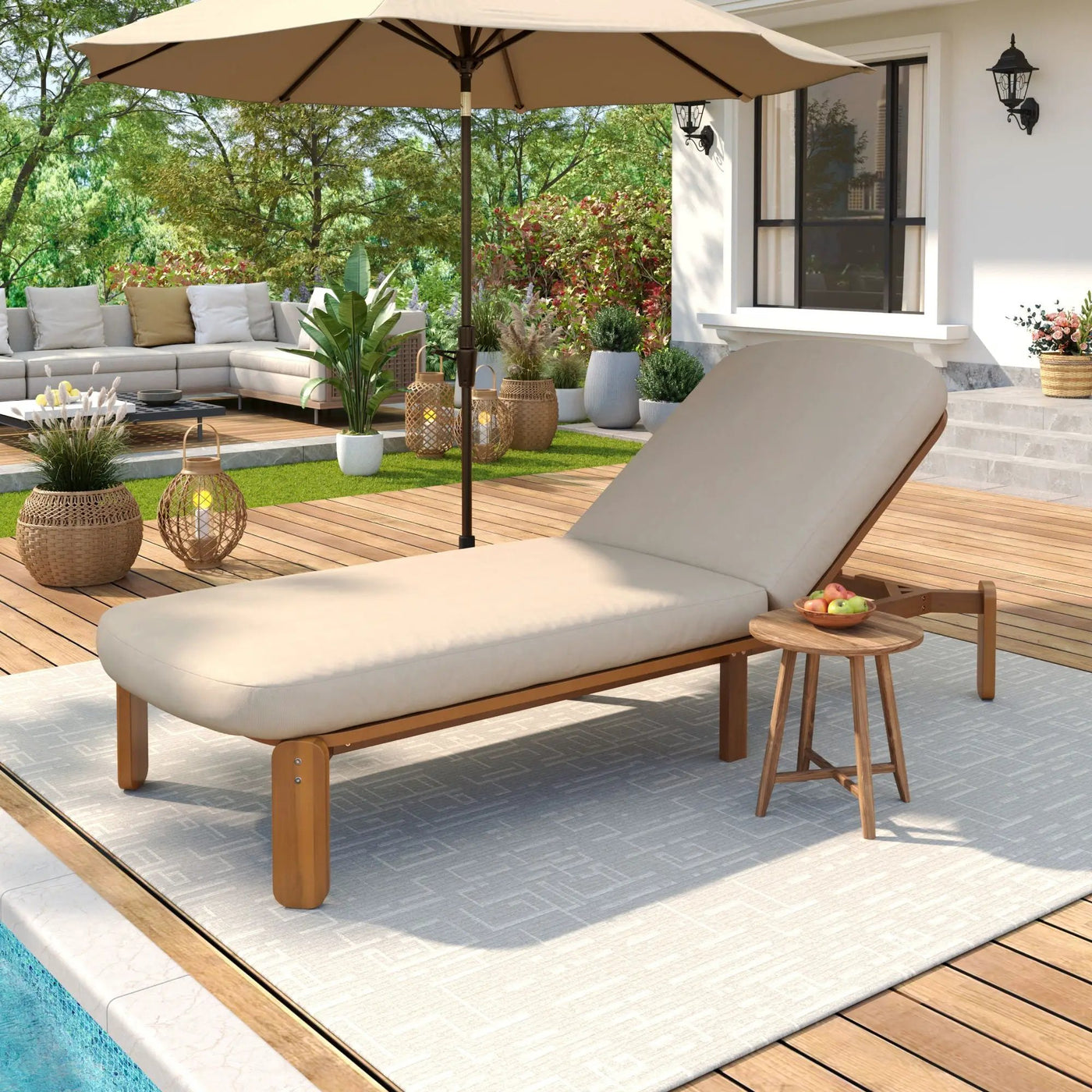 Outdoor Chaise Lounge With Adjustable Backrest by HouseOfZazla