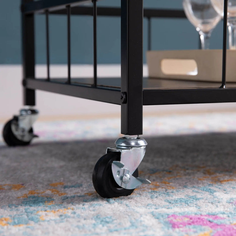 Rolling Kitchen Cart With Storage And Four Wine Bottle Rack by Unique Piece Furniture
