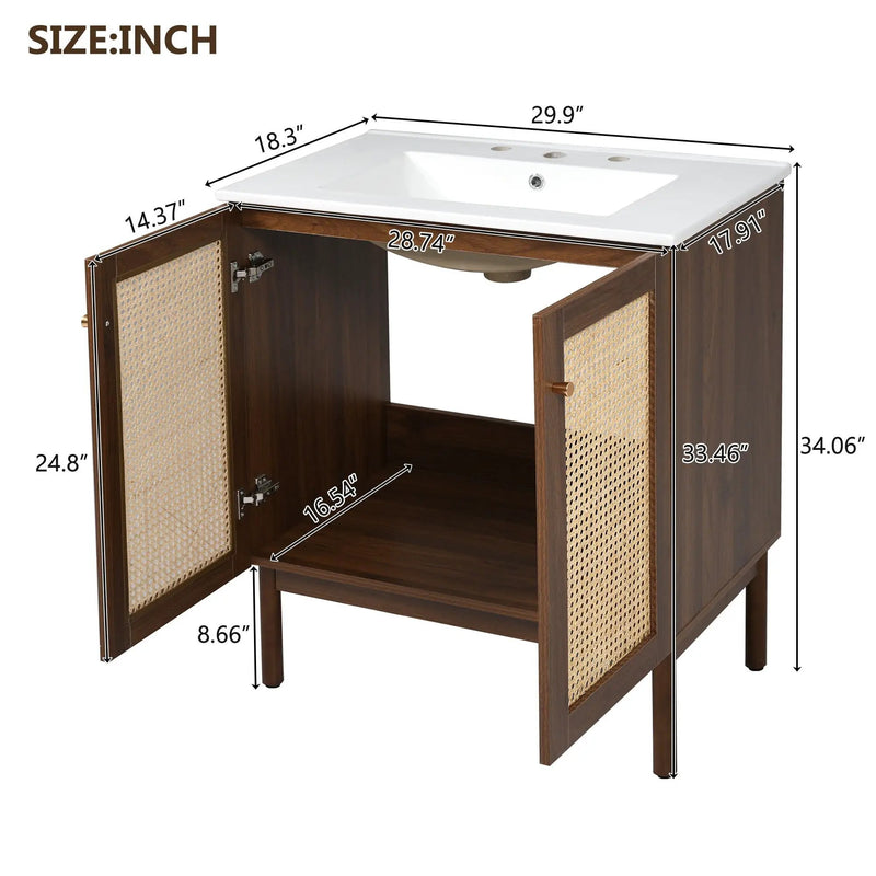 Bathroom Vanity Cabinet With Doors, Soft Close Design by Unique Piece Furniture