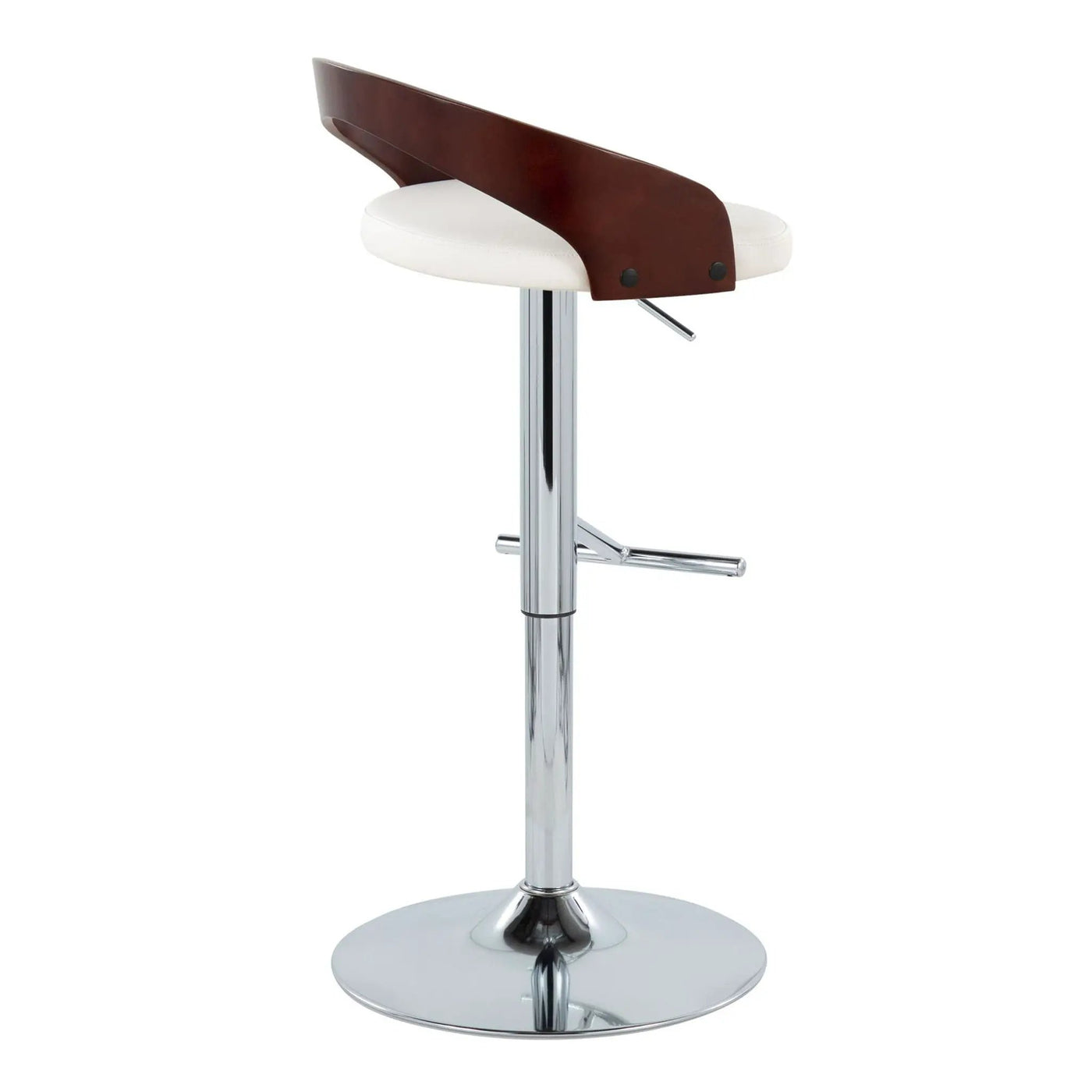 Grotto - Contemporary Adjustable Height Barstool With Swivel With Straight T Footrest (Set of 2) by HouseOfZazla