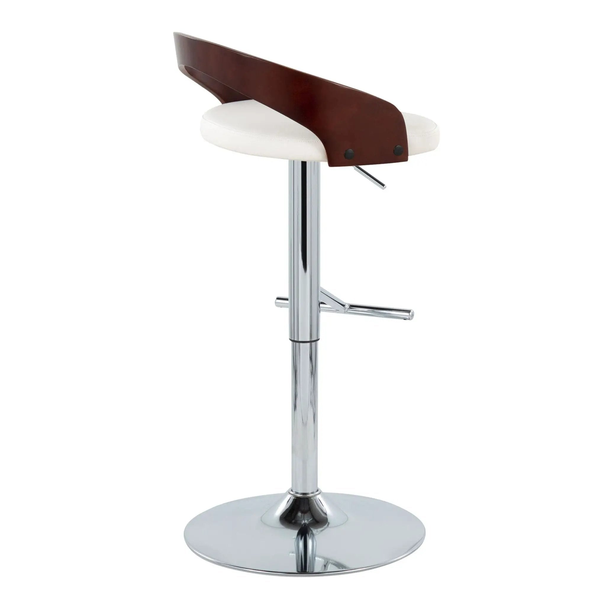 Grotto - Contemporary Adjustable Height Barstool With Swivel With Straight T Footrest (Set of 2) by HouseOfZazla