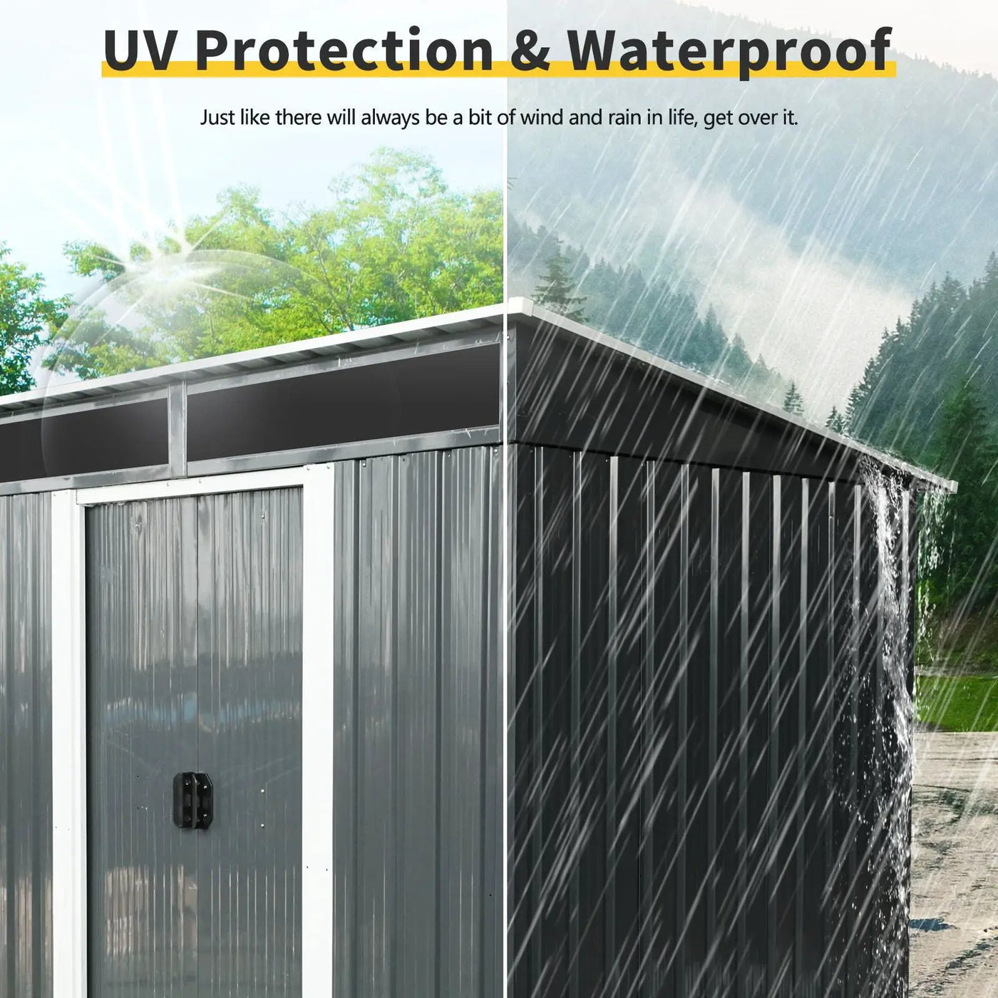 Outdoor Metal Storage Shed And Transparent Plate For Garden, Lawn by HouseOfZazla