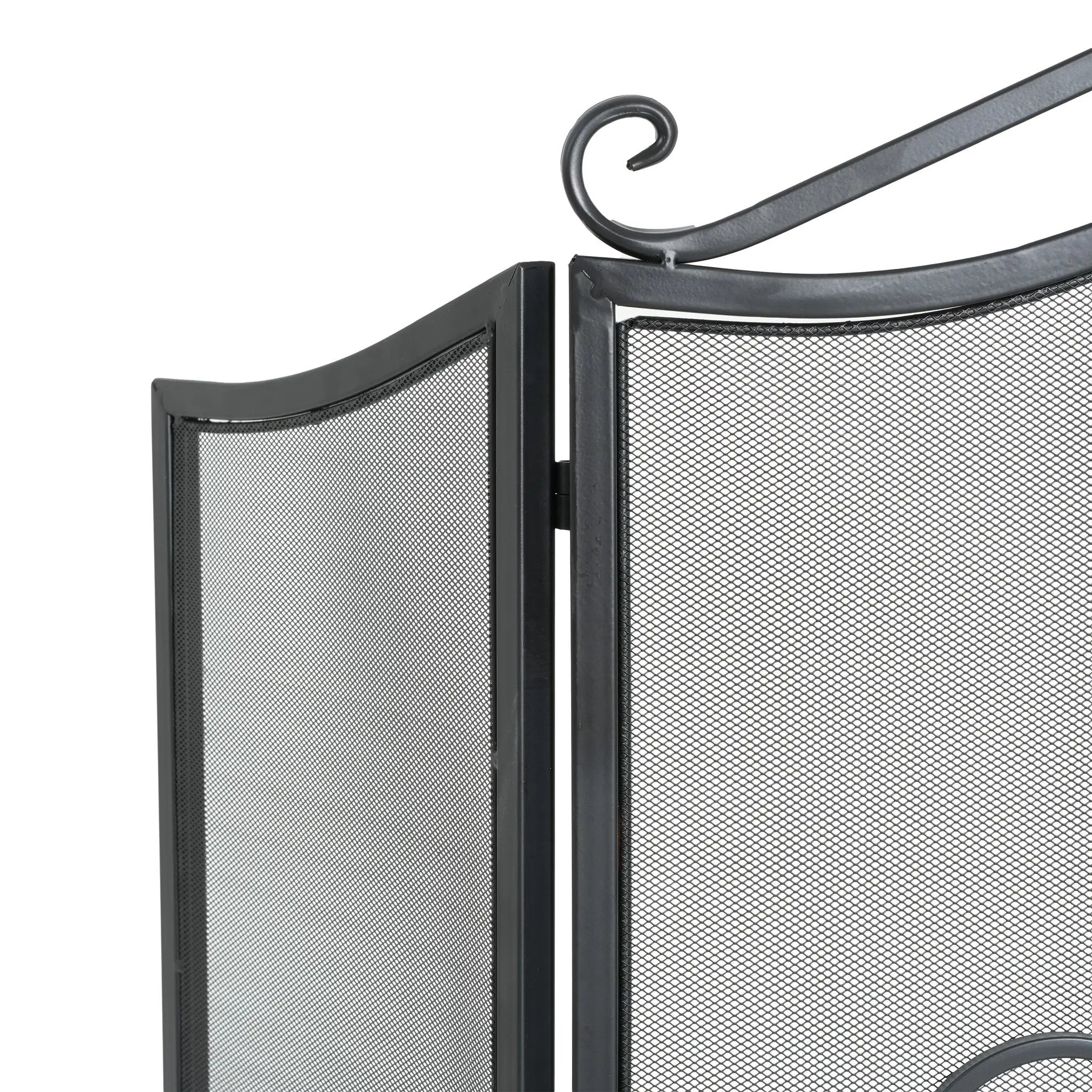 Onyx 3-Panel Iron Fireplace Screen 54" x 31.5" by HouseOfZazla