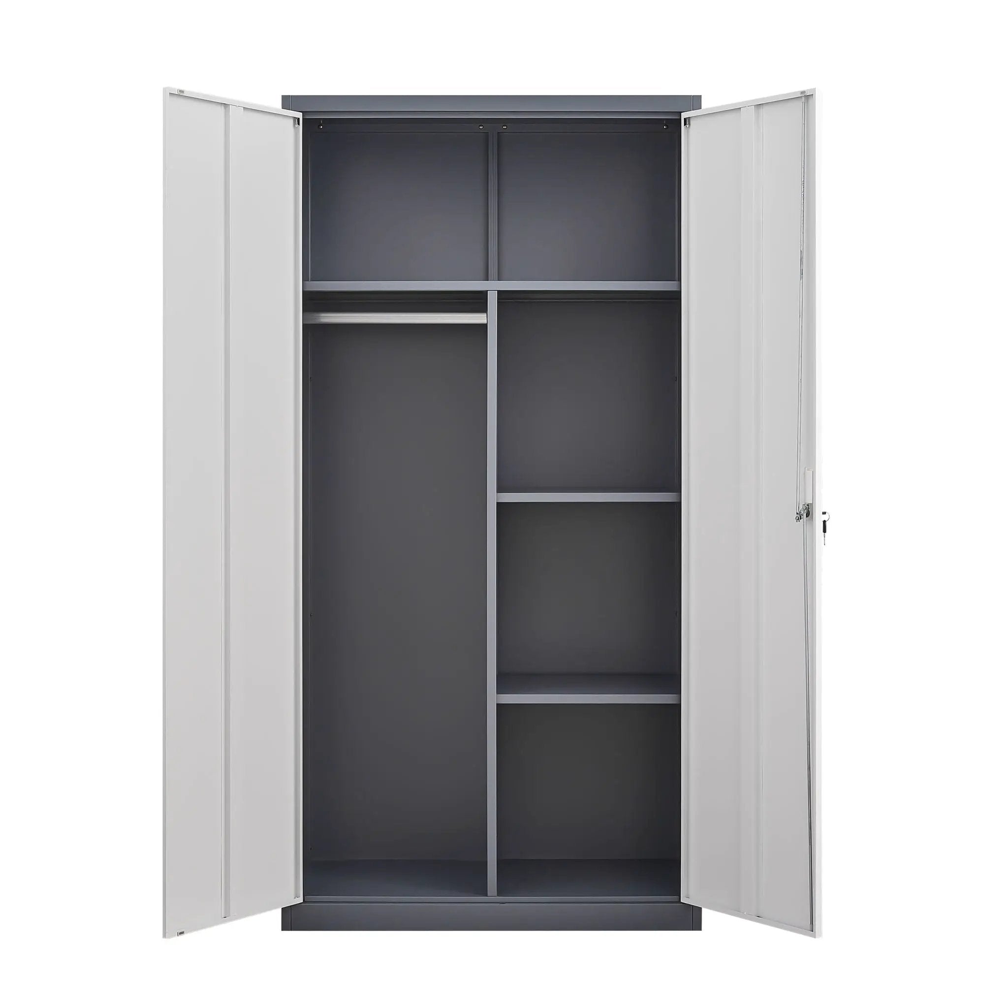 Large Capacity Wardrobe With Hanging Rod And Compartments by HouseOfZazla