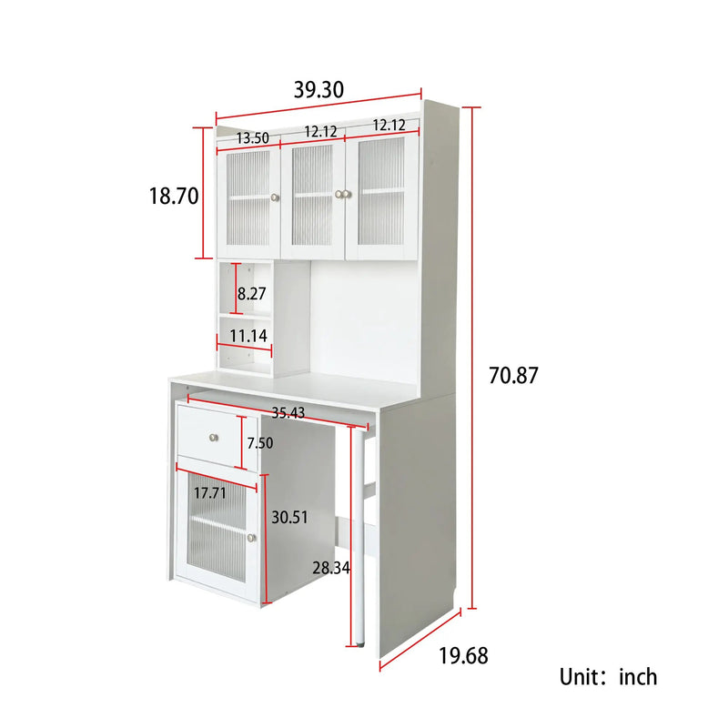 Computer Desk with Glass Door for Home Office or Study by HouseOfZazla