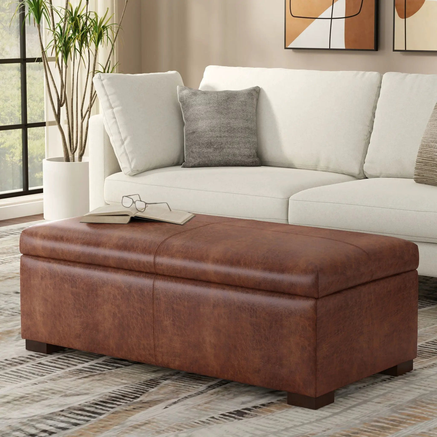 Gabbie - Coffee Table Upholstered Storage Ottoman by HouseOfZazla