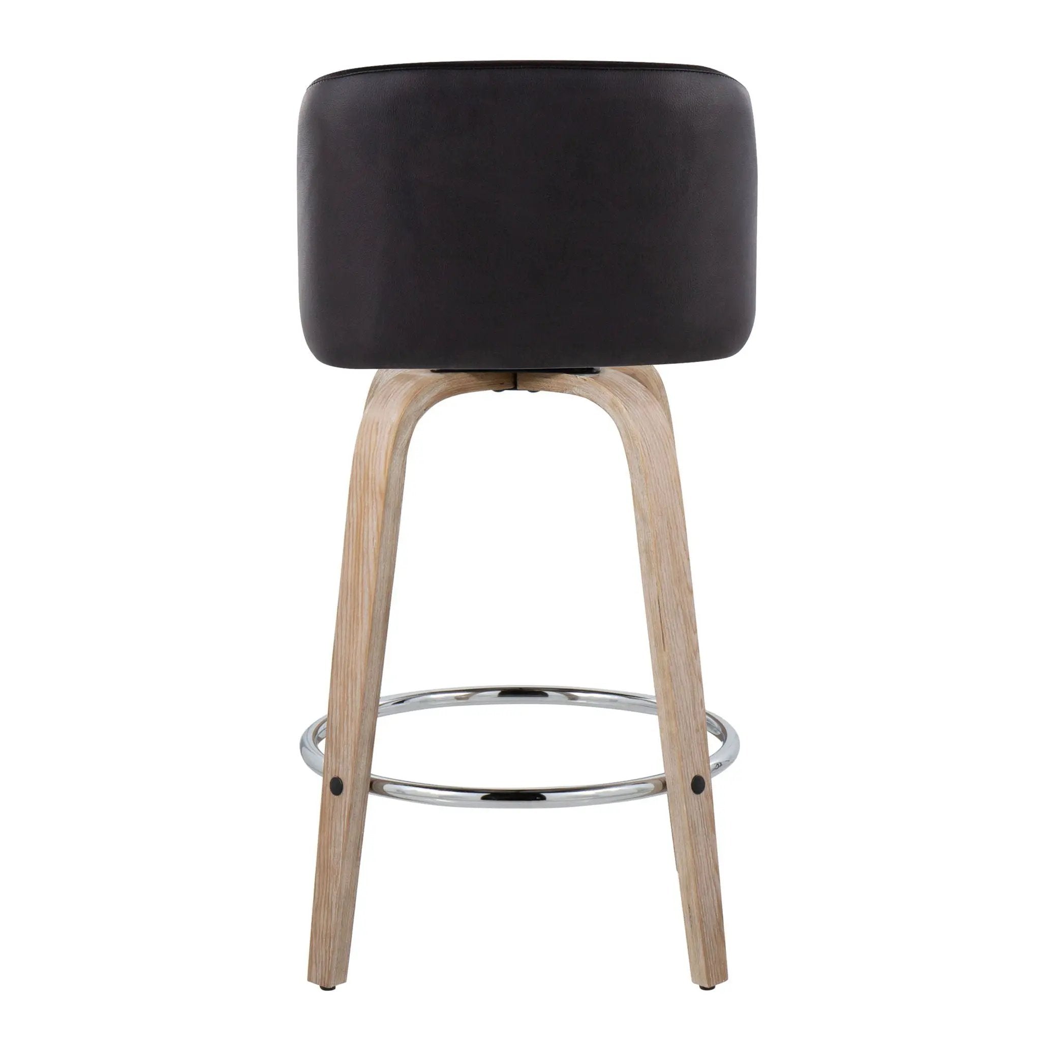 Toriano - Modern Design Fixed Height Counter Stool With Swivel With Round Footrest (Set of 2) by Unique Piece Furniture
