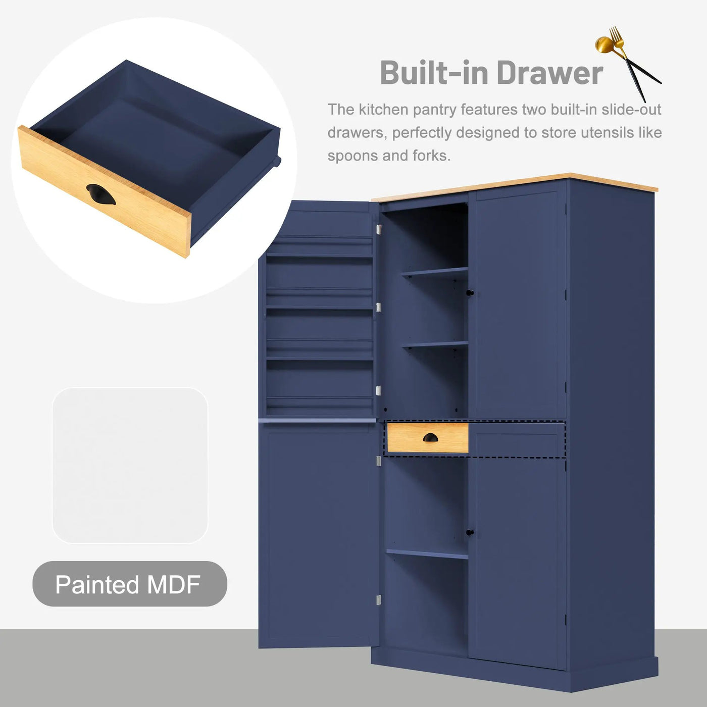TOPMAX Large Freestanding Kitchen Pantry Storage Cabinet by HouseOfZazla