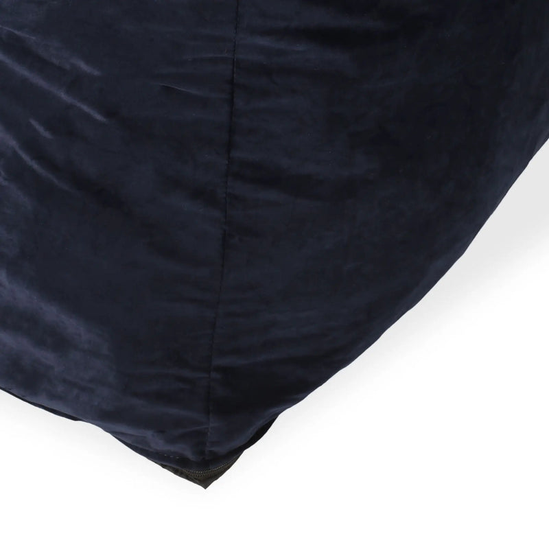 Allea - Velveteen Bean Bag Chair With Armrests - Midnight Blue by Unique Piece Furniture
