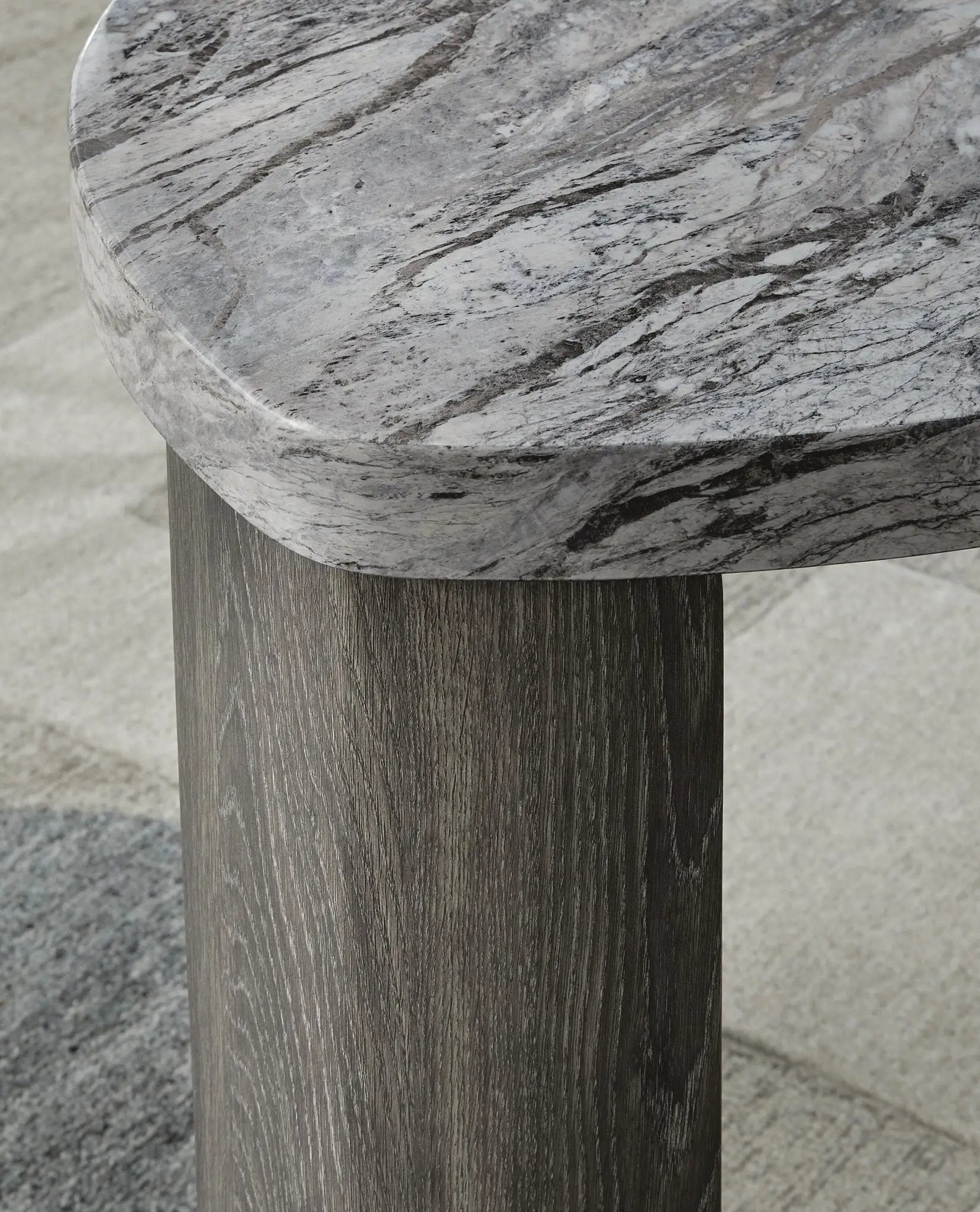 Surmour - Triangle End Table - Gray / Brown by Unique Piece Furniture