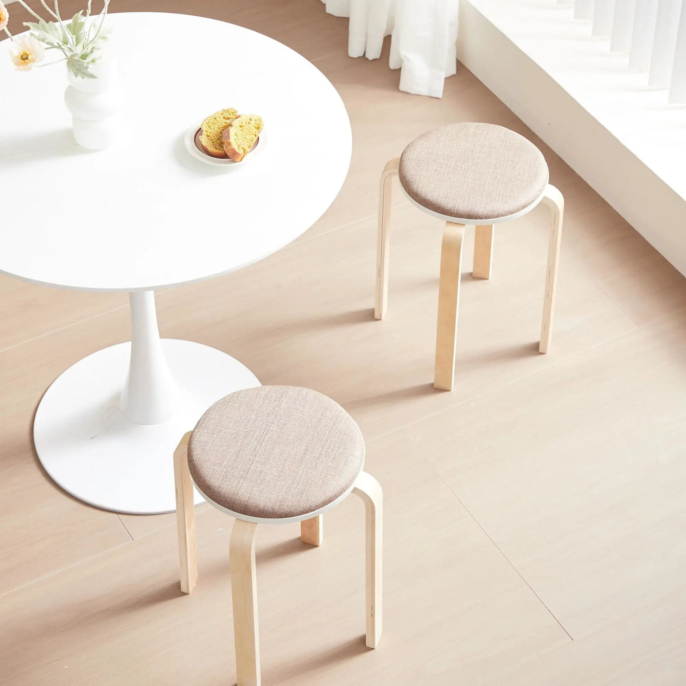 Stackable Round Backless Stools (Set of 4) by Unique Piece Furniture
