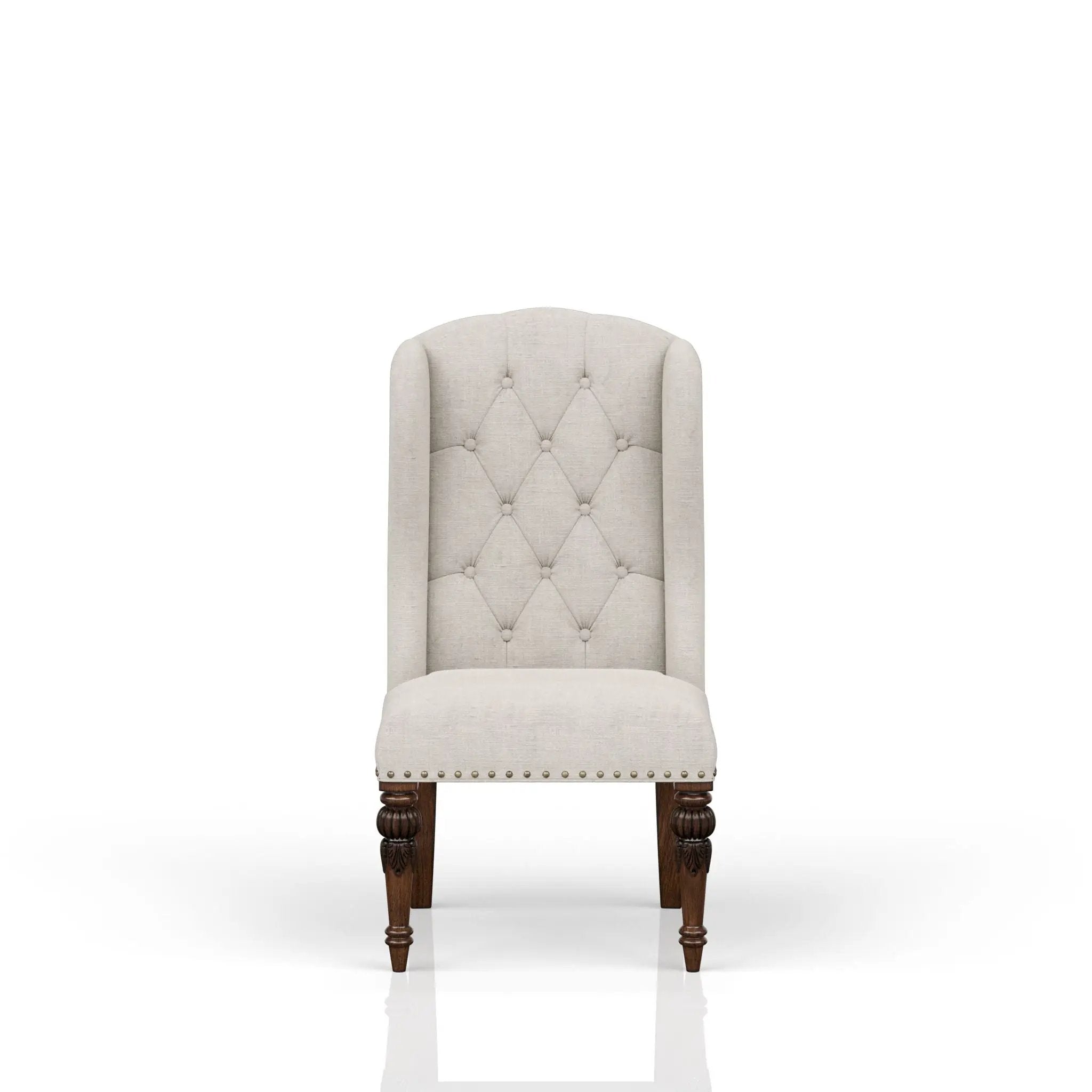 Upholstered Wing Host Chair - Light Gray by Unique Piece Furniture