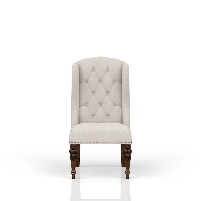 Upholstered Wing Host Chair - Light Gray by Unique Piece Furniture
