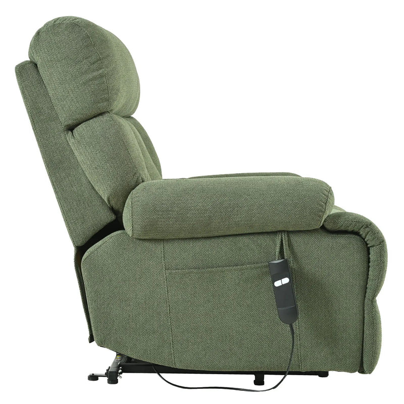 Oversized Power Lift Recliner Chai With Remote Control, Side Pocket, Spacious Seat by HouseOfZazla
