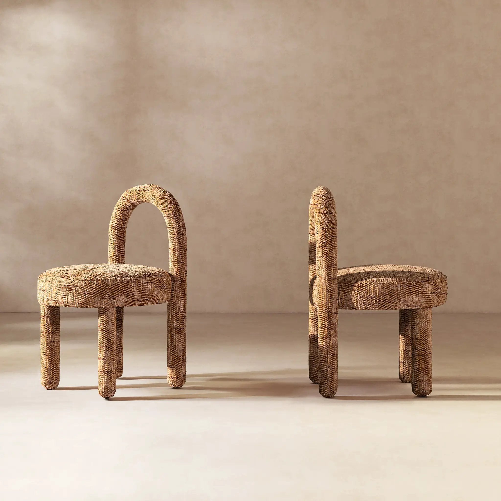 Penny Round Arched Upholstered Dining Side Chair, Set of 2, Golden by HouseOfZazla