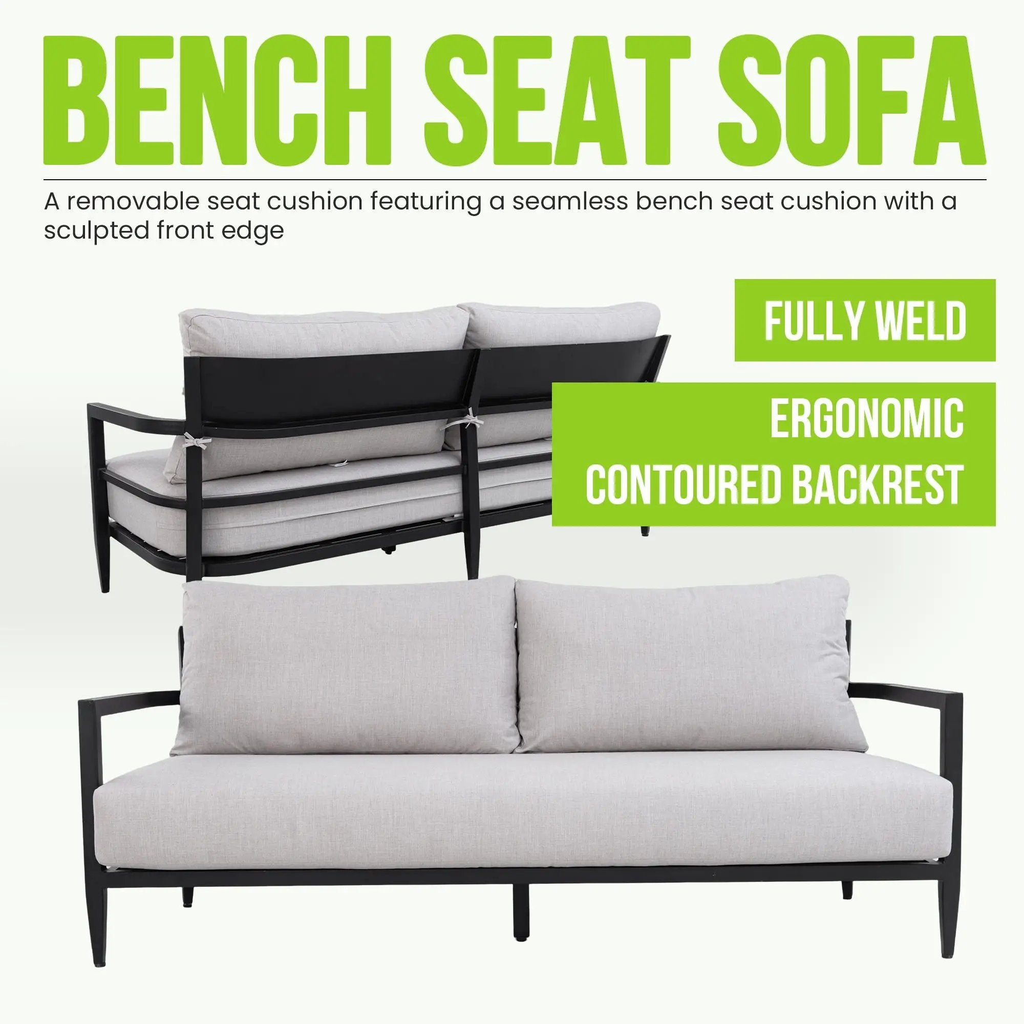 6 Piece Outdoor Conversation Set With Swivel Chairs - Ember Black by HouseOfZazla
