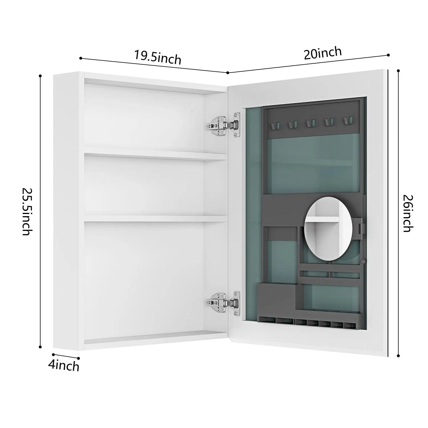 20'' W x 26'' H Frameless Mirror Medicine Cabinet by HouseOfZazla