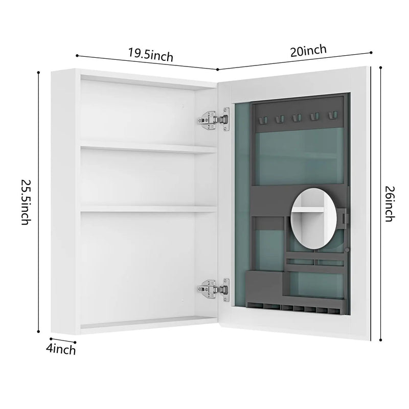 20'' W x 26'' H Frameless Mirror Medicine Cabinet by HouseOfZazla