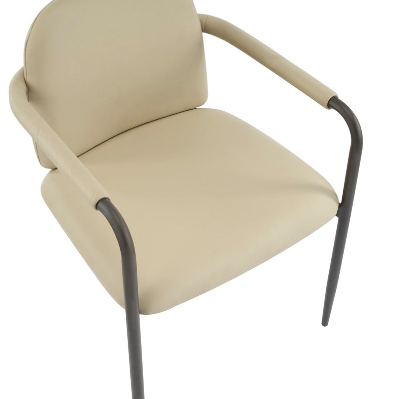 Modern Dining Chair Set of 2 with Iron Frame - Espresso / Khaki by HouseOfZazla