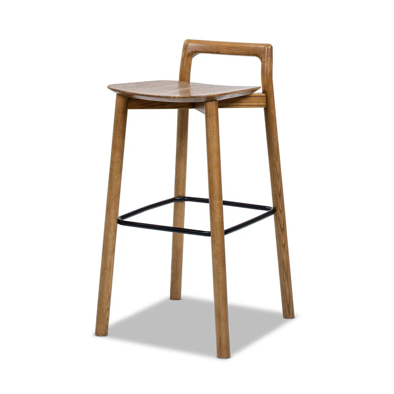 Sven 30" Modern Minimalist Low Back Wood Barstool by HouseOfZazla