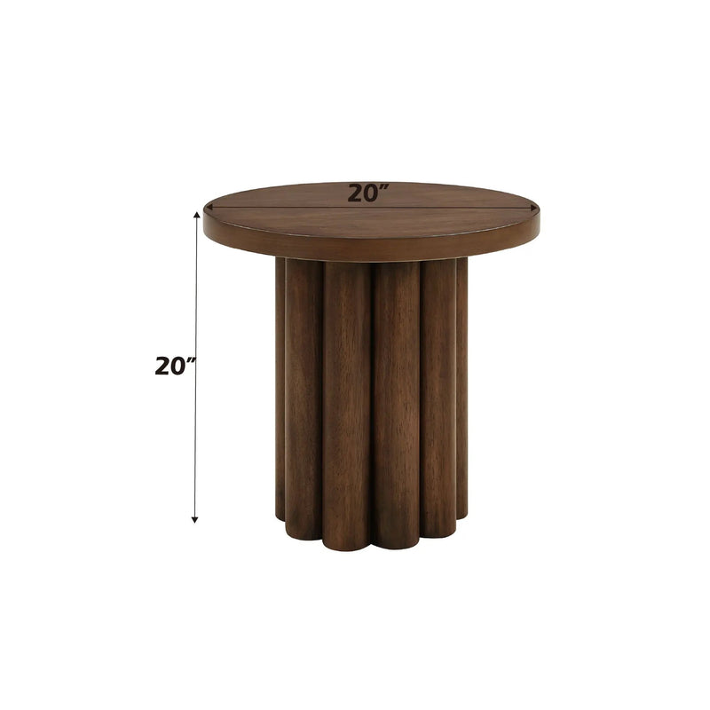 Loanna Wooden Color End Table - Brown by HouseOfZazla