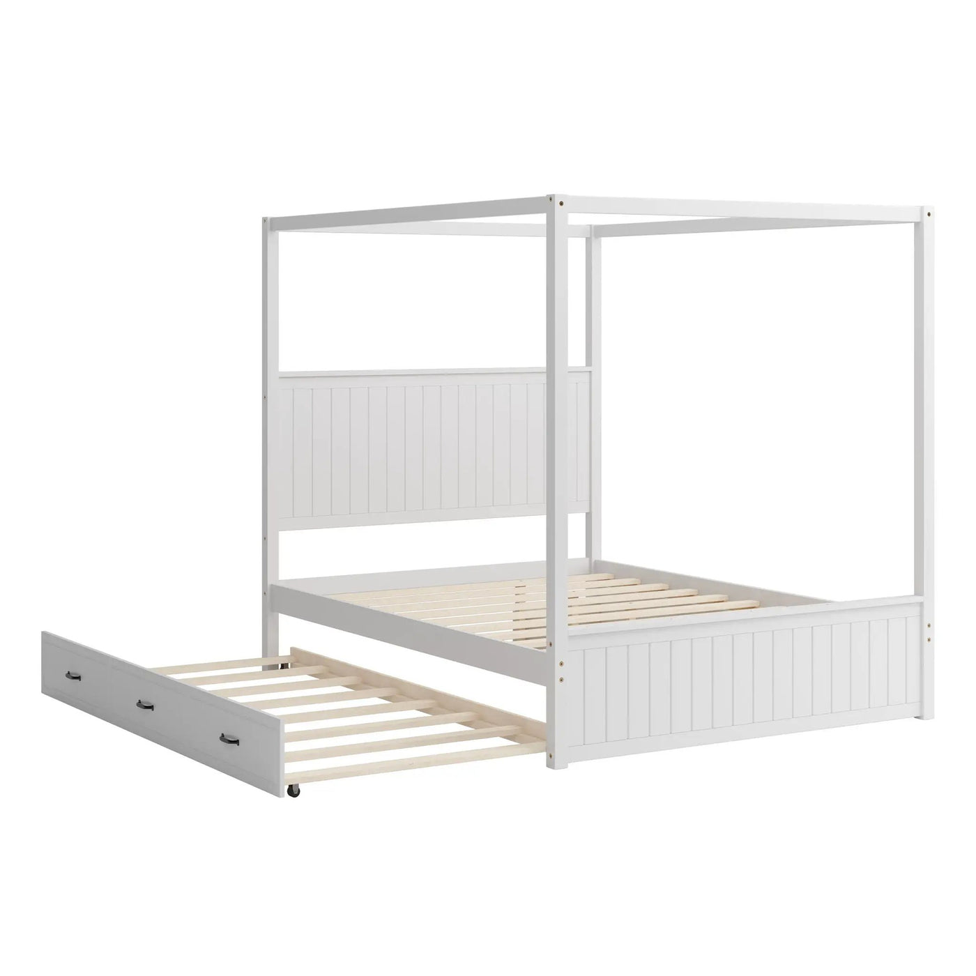 Canopy Platform Bed With Trundle And 3 Storage Drawers by HouseOfZazla