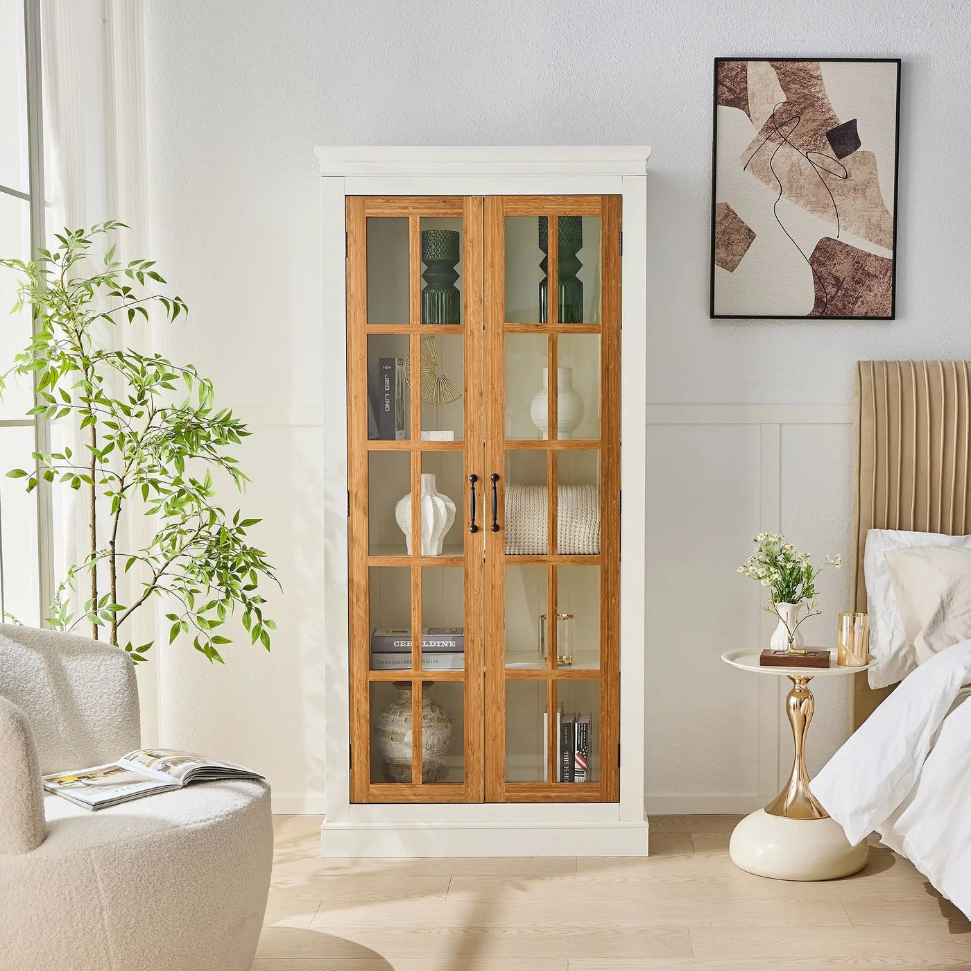 Rustic Style Display Cabinet With Glass Doors For Collectibles by HouseOfZazla