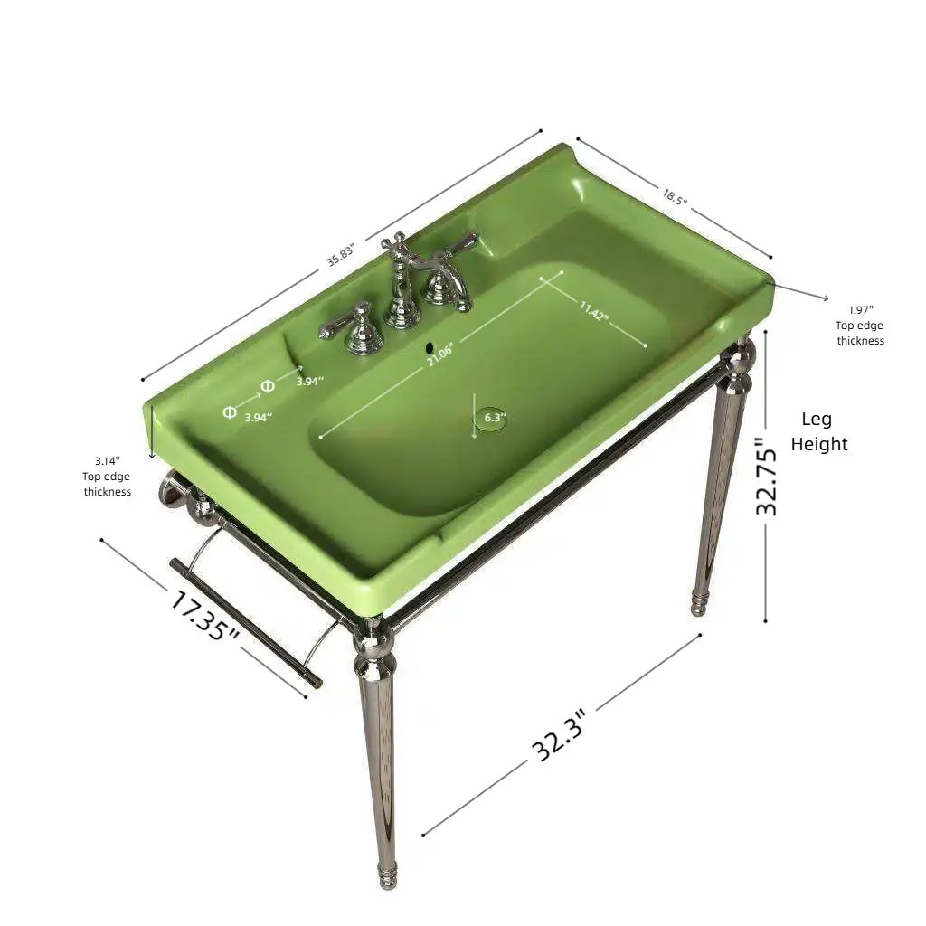 VICI 36" Bathroom Console Sink, Wall-Mounted by HouseOfZazla