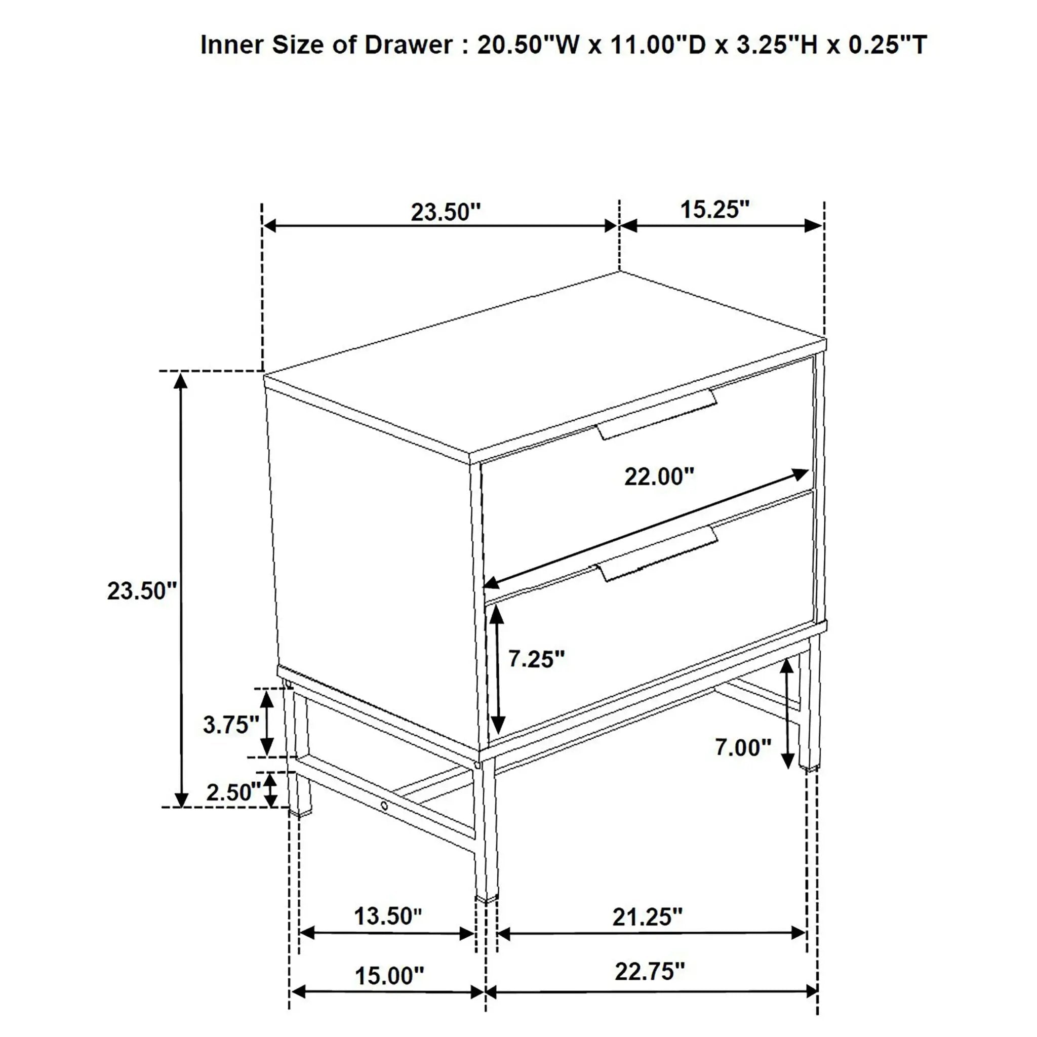 Yountville - 2 Drawer Nightstand - White by HouseOfZazla